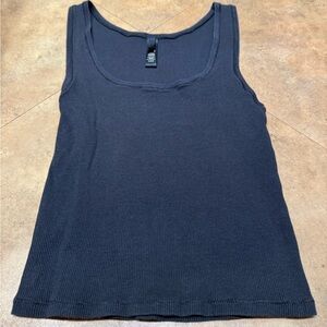 SKIMS Black Cotton Ribbed Tank Top